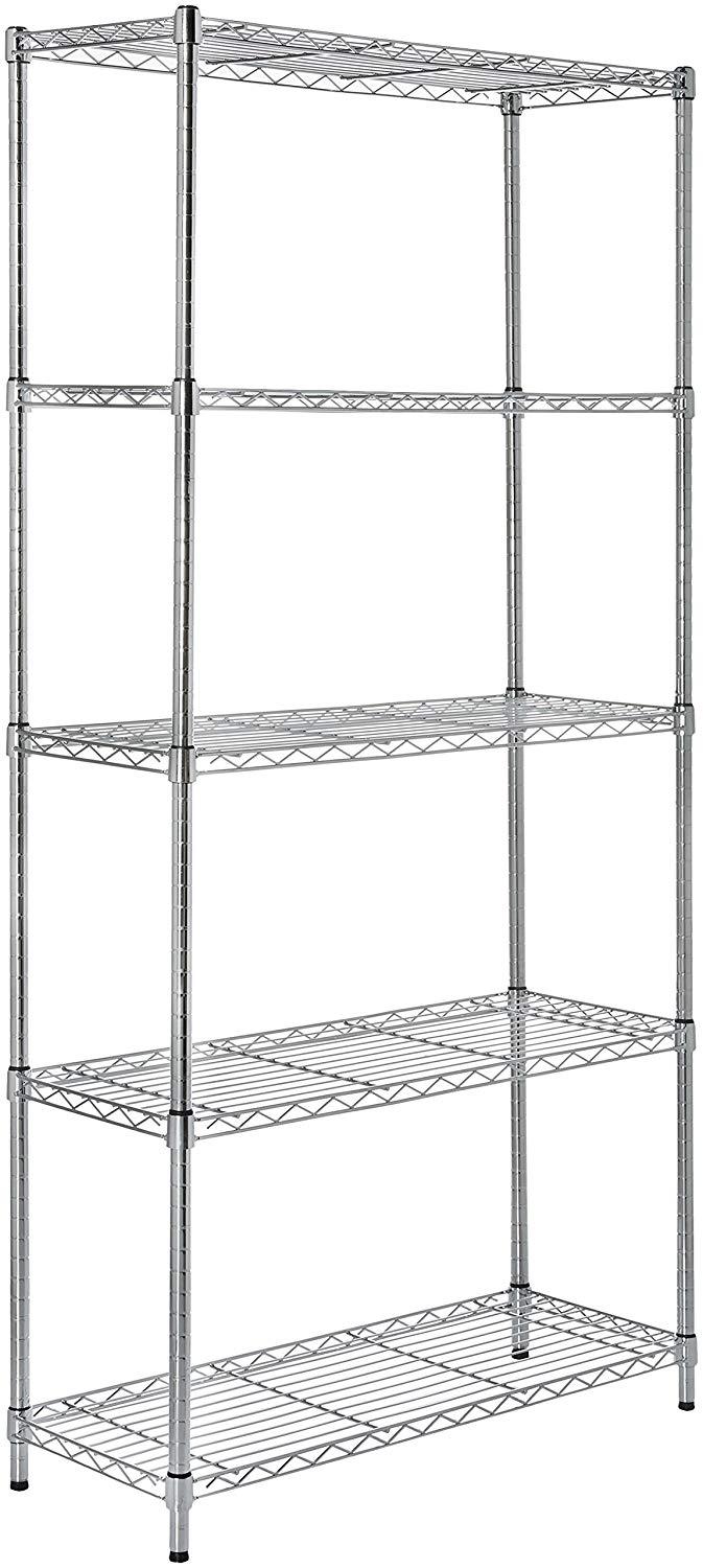 Basics 5-Shelf Shelving Unit - Chrome