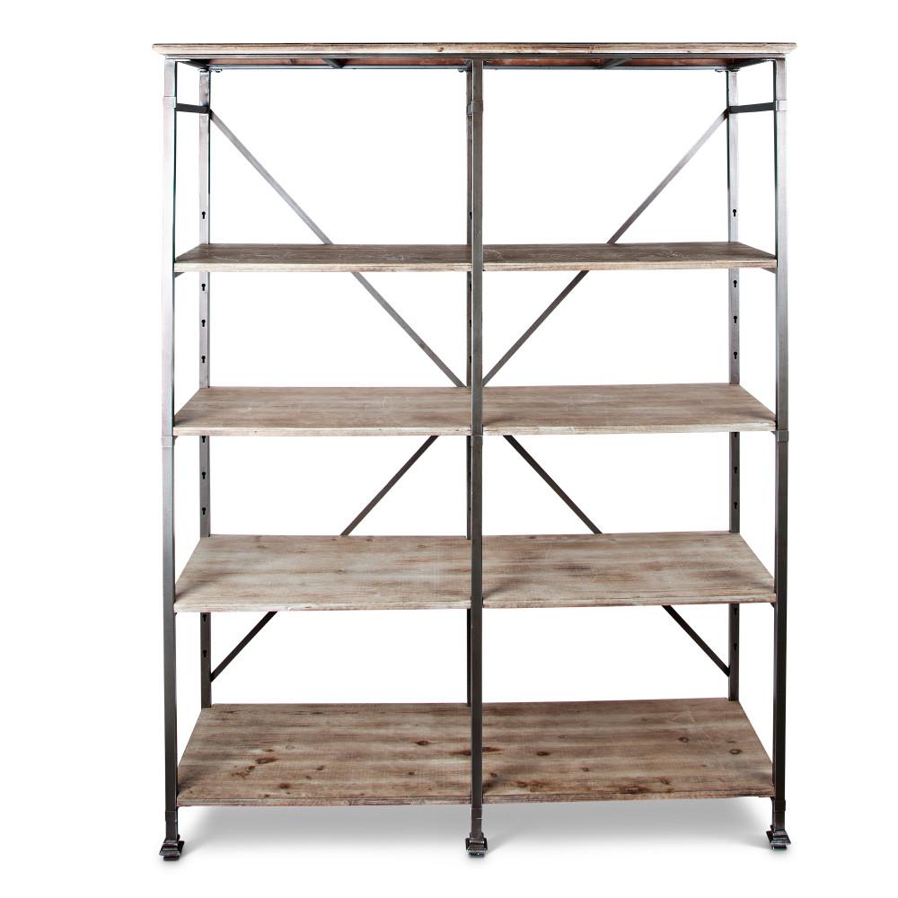 Heavy Iron Frame Shelving Unit with Adjustable Shelves