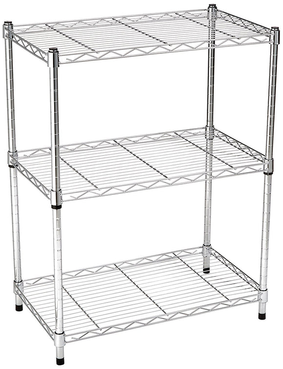 AmazonBasics 3-Shelf Shelving Unit - Chrome