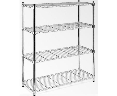 Modular Chrome Wire Storage Shelf 1500 x 350 x 1800 Steel Shelving