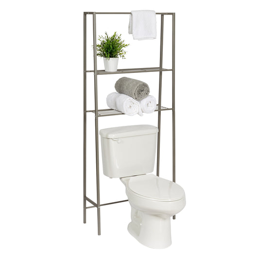 Over-The-Toilet Steel Space Saver Shelving Unit, Grey