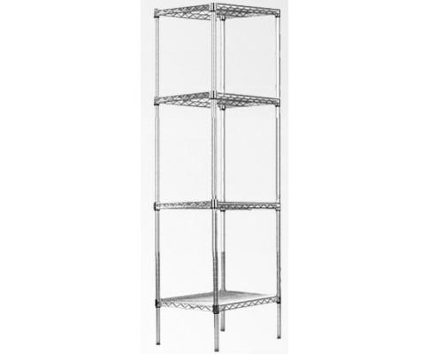 Modular Chrome Wire Storage Shelf 350 x 350 x 1800 Steel Shelving