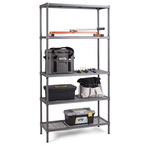 Durable Metal 5-Shelf 72-inch Storage Rack Shelving Unit
