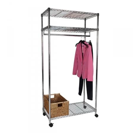 Flexible Chrome Shelving Large Wardrobe