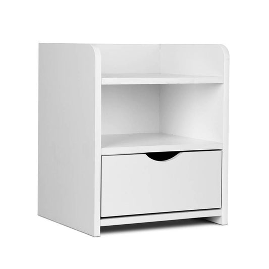 Bedside Table Drawer - White