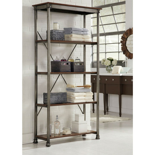 Heavy Duty Metal Wood 5-Shelf Storage Rack Shelving Unit