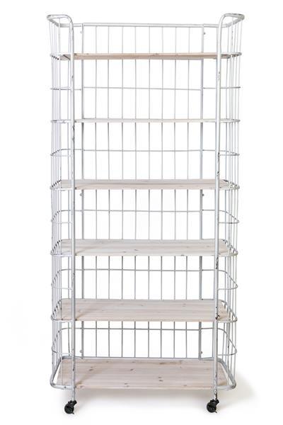 Jasper Industrial Chic Storage Shelving Unit With Castor Wheels