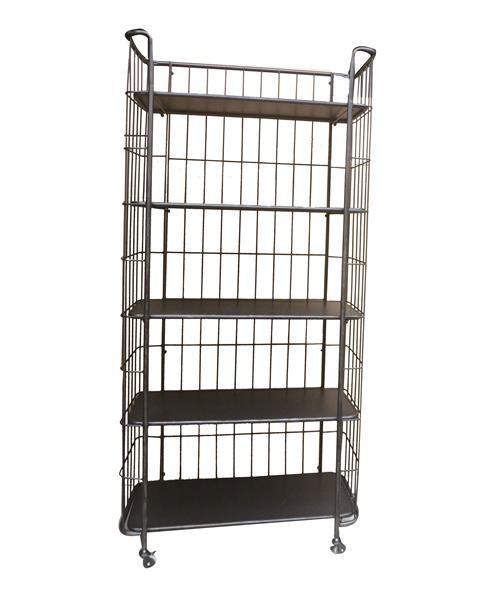 Jasper Black Industrial Chic Storage Shelving Unit With Castor Wheels