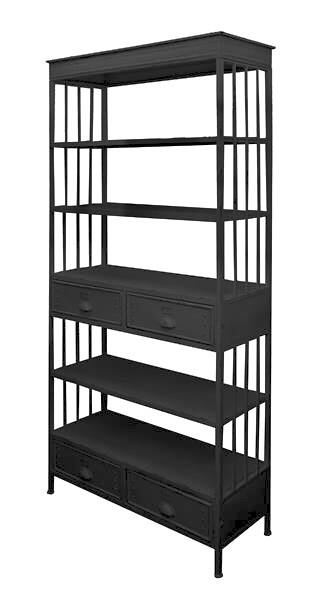 Industrial Locker Shelving Unit With Storage Drawers (White or Black)