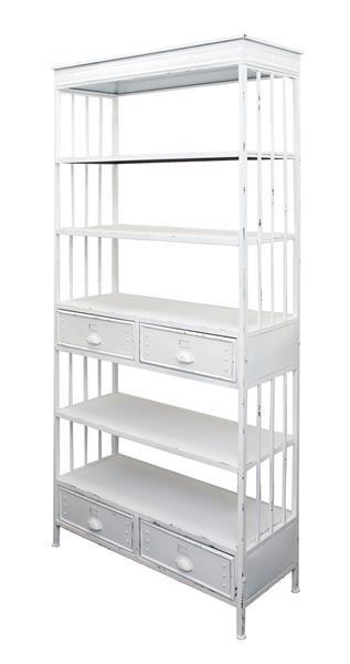 Industrial Locker Shelving Unit With Storage Drawers (White or Black)