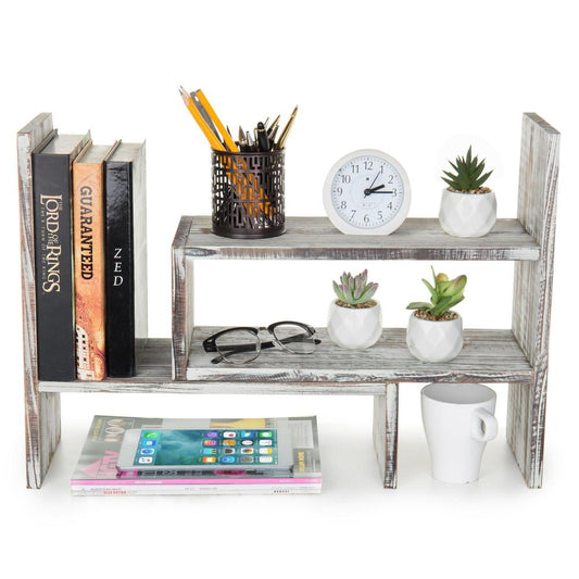 Bookcase Modular Rustic Torched Wood Organizer