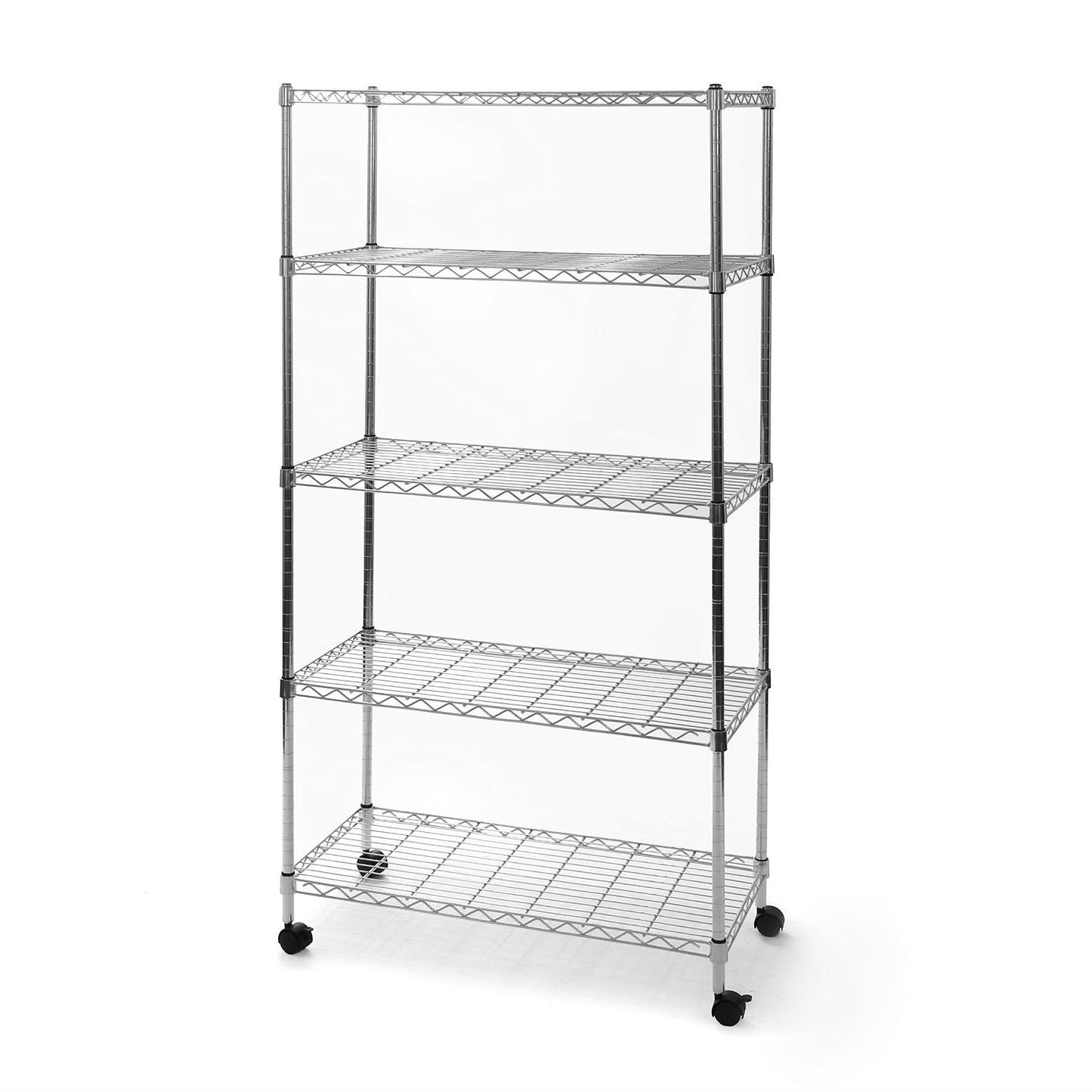 5-Shelf Storage Shelving Unit with Removable Locking Casters Wheels