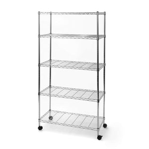 5-Shelf Storage Shelving Unit with Removable Locking Casters Wheels