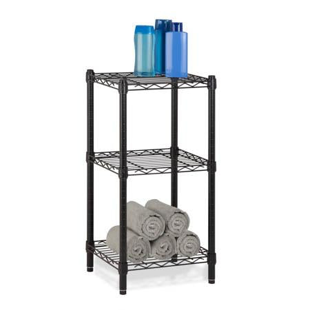 Urban Shelving 3-Tier Adjustable Storage Shelving Unit, Black