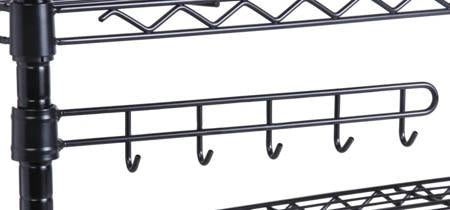 Shelving Unit Swivel Hooks, Black