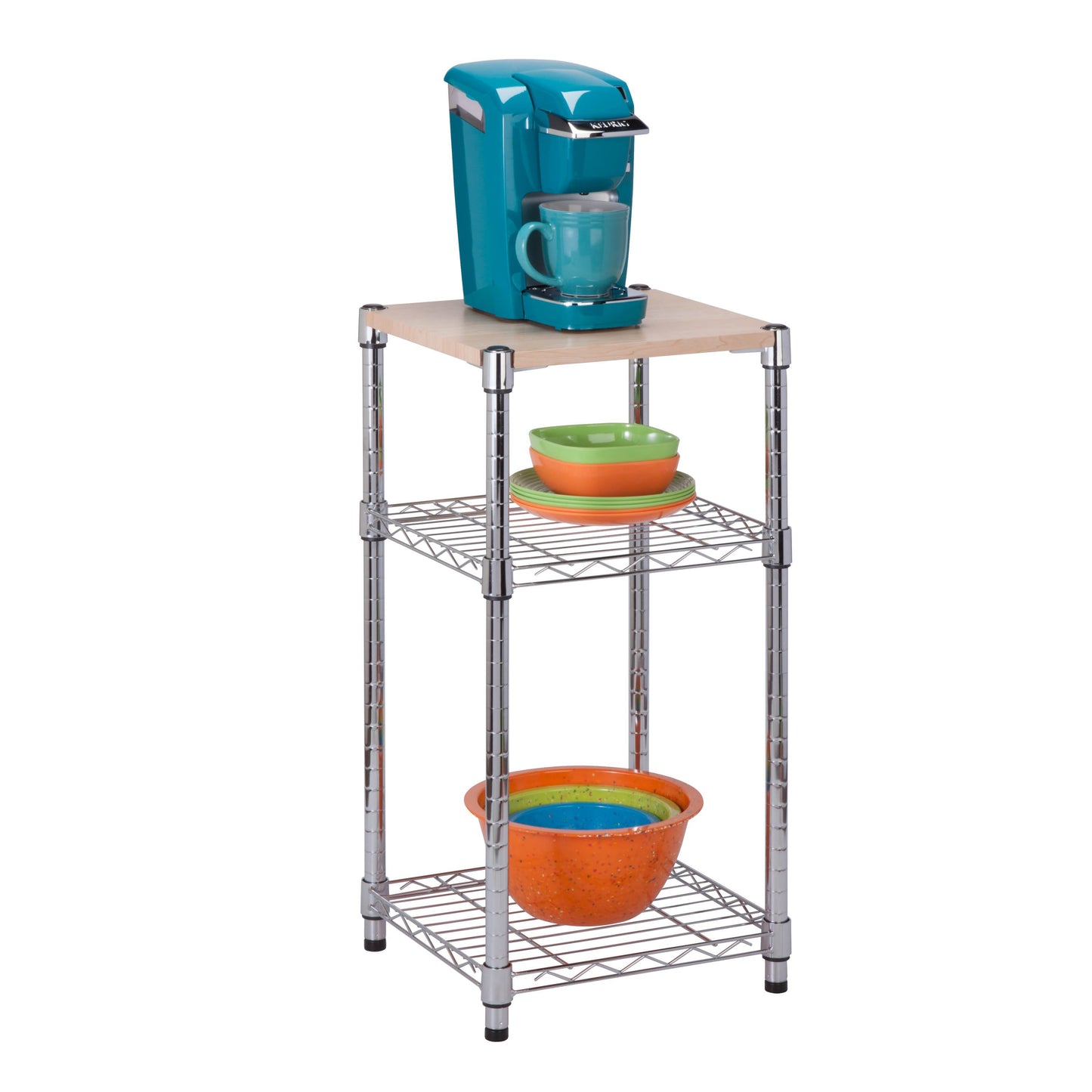 Urban Shelving 3-Tier Adjustable Storage Shelving Unit, Chrome