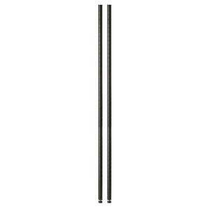 2-Pack 72" Black Pole With Top Cap