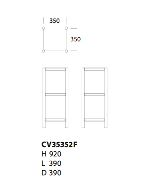 Cavetto Shelving Unit L390 with 3 Shelves by Karl Andersson & Söner