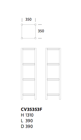 Cavetto Shelving Unit L390 with 4 Shelves by Karl Andersson & Söner