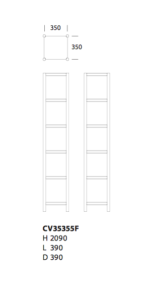 Cavetto Shelving Unit L390 with 6 Shelves by Karl Andersson & Söner