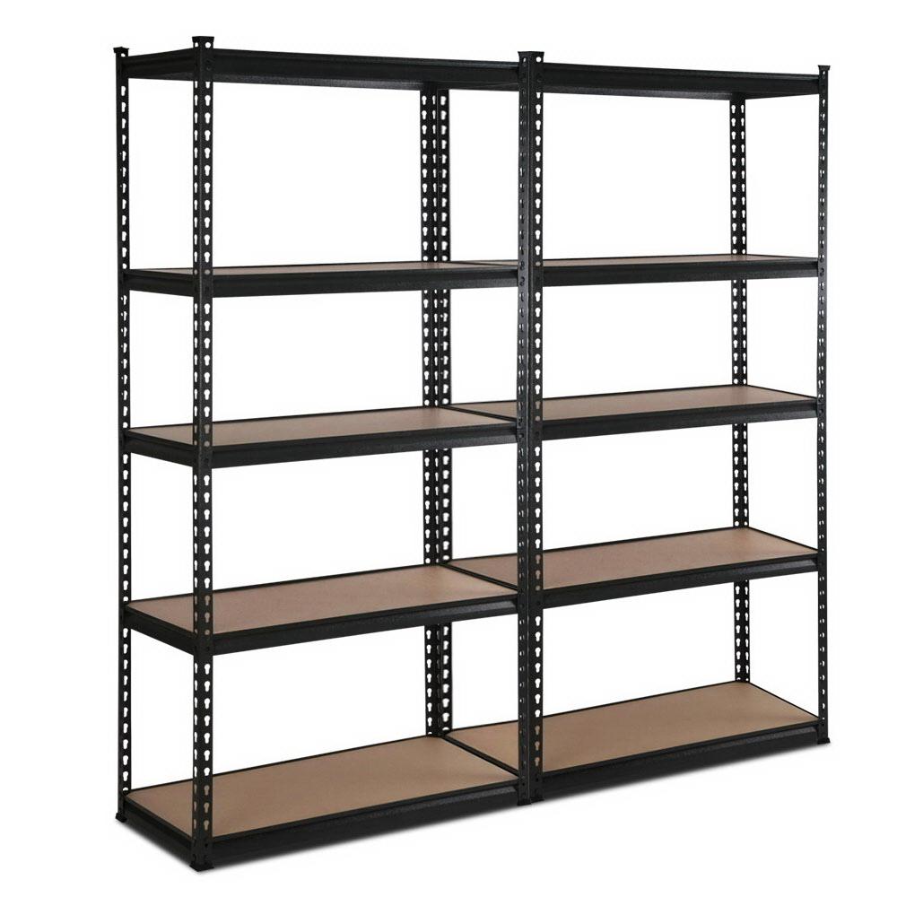 Giantz 2X0.9M Warehouse Racking Rack Steel Metal Garage Storage Shelves Black