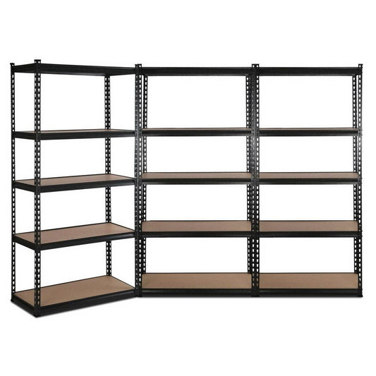 Giantz 3x0.9m Warehouse Racking Rack Steel Metal Garage Storage Shelves Black