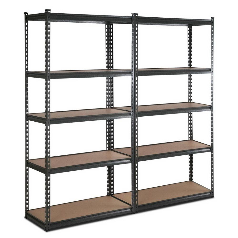 Giantz 2x0.9m Warehouse Racking Rack Steel Metal Shelves Garage Storage Chacoal