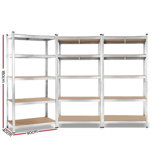 3x0.9M Warehouse Shelving Racking Storage Garage Steel Metal Shelves Rack