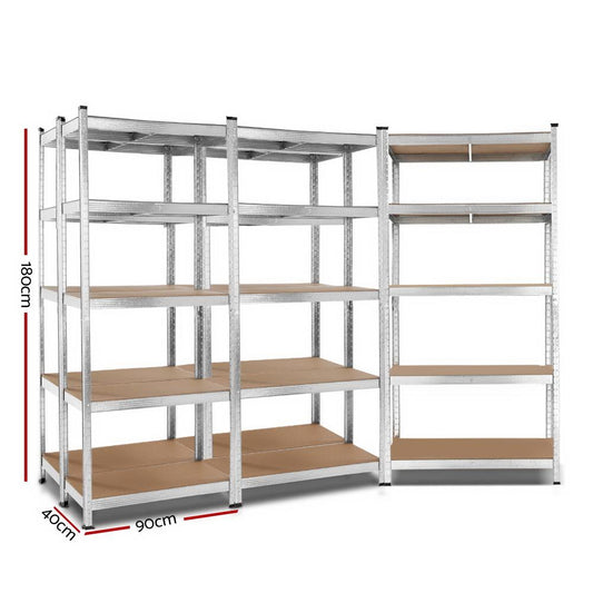 5x0.9M Warehouse Shelving Racking Storage Garage Steel Metal Shelves Rack