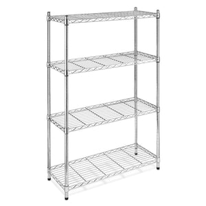 4-Shelf Steel Storage Shelves in Chrome