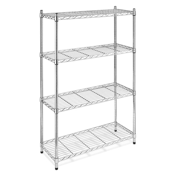 4-Shelf Steel Storage Shelves in Chrome