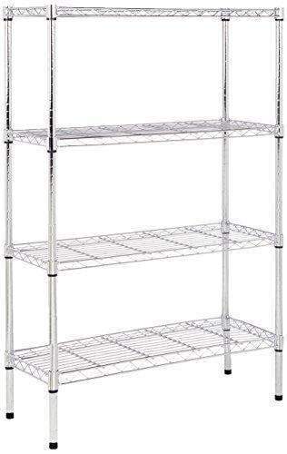 Amazonbasics 4-Shelf Shelving Unit - Chrome