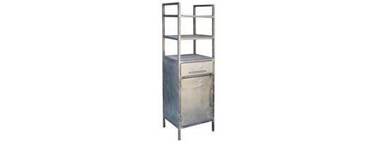 Industrial Styled Open Shelving Unit with 1 Drawer & 1 Doo