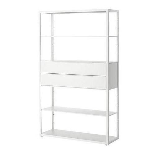 SHELVING UNIT WITH DRAWERS 193X118CM WHITE