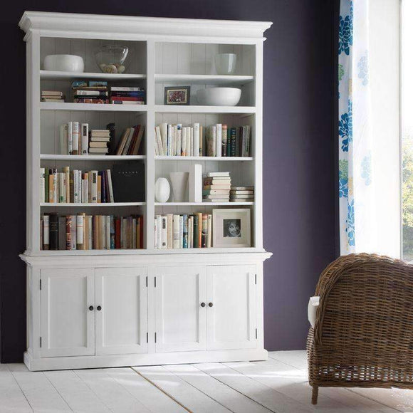 Halifax White Painted Double Bay Hutch Display Unit