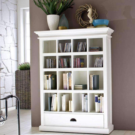 Halifax White Painted Entertainment Storage Shelving Unit