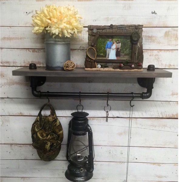 Pipe shelf- pipe shelves- industrial shelf- industrial decor