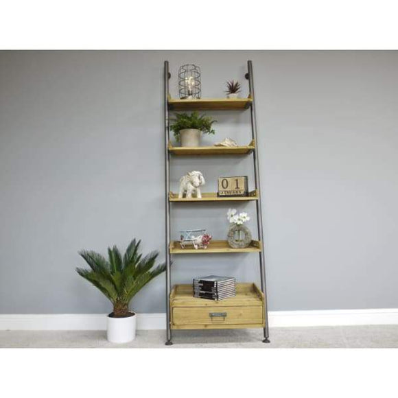 Ladder Shelving Unit With Drawer