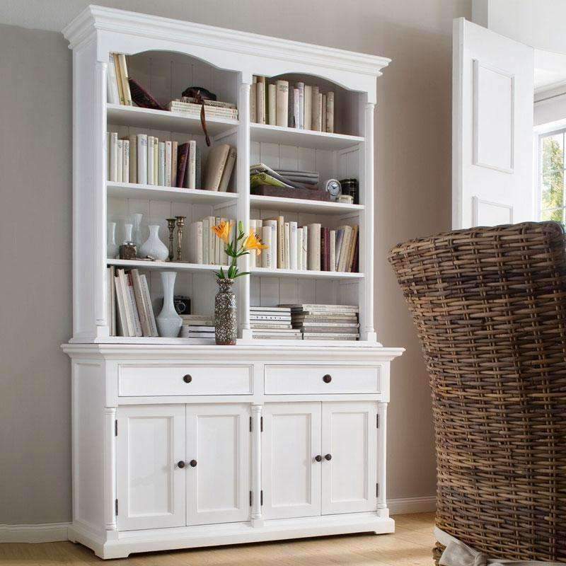 Provence White Painted Double Hutch Display Unit