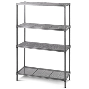 59" Height Adjustable Storage Rack 4-Layer Heavy Duty Steel Mesh Shelf