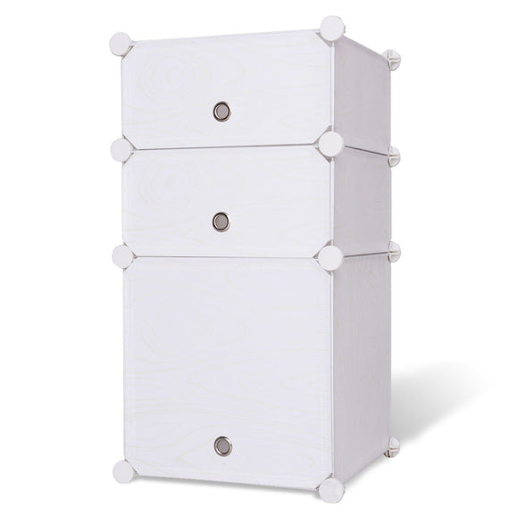 Bookcase Storage Cabinet with 3 Compartments