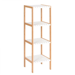 4-Tier Bamboo Utility Shelves Domestic Storage Freestanding Units Shelf