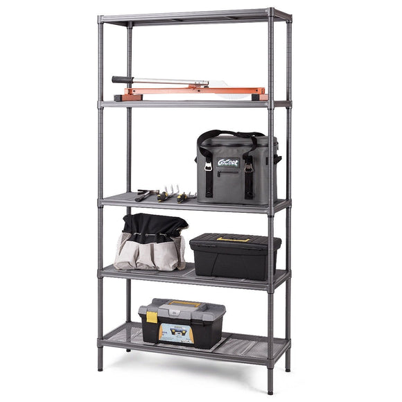 Steel Mesh Organization Home Kitchen Storage Shelf Rack-5-Tier