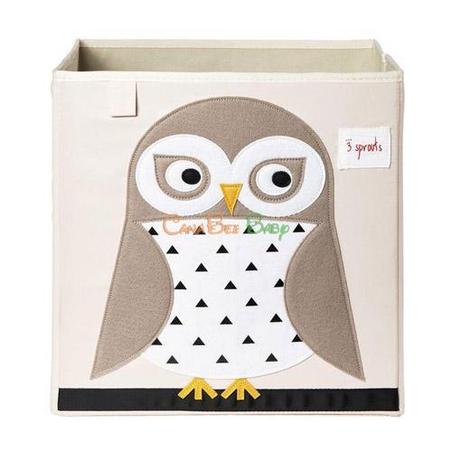 3 Sprouts Storage Box - Owl Beige