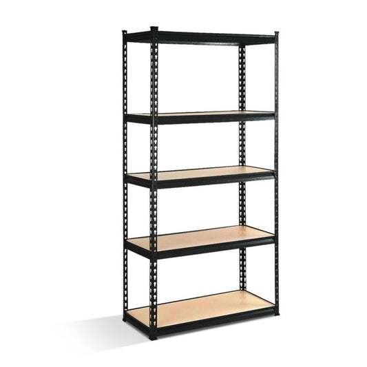 Giantz 5 Tier Industrial Shelving Unit - Black